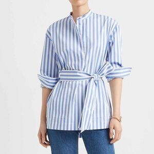 Club Monaco Stripe Tunic Top Belted - Size L